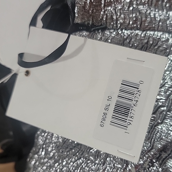 Mac DuggalAsymmetric Metallic Tea-Length Dress - Picture 7 of 7